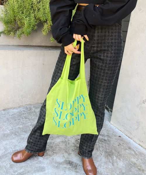 WHO'S WHO gallery（フーズフーギャラリー）の「【SLOPPY/スロッピー】トートBAG（トートバッグ・レディース・オレンジ/サックスブルー/グリーン/レモンイエロー/ライム/ピンク/ネイビー/ブラック/パープル・FREE）」の11枚目の写真