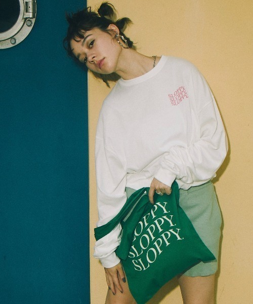 WHO'S WHO gallery（フーズフーギャラリー）の「【SLOPPY/スロッピー】トートBAG（トートバッグ・レディース・オレンジ/サックスブルー/グリーン/レモンイエロー/ライム/ピンク/ネイビー/ブラック/パープル・FREE）」の12枚目の写真