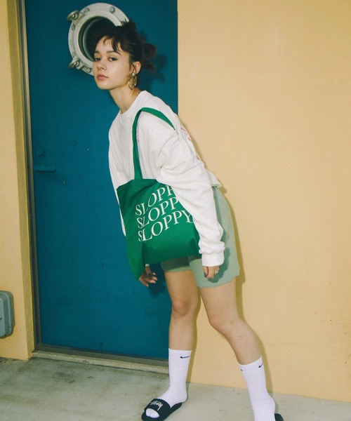 WHO'S WHO gallery（フーズフーギャラリー）の「【SLOPPY/スロッピー】トートBAG（トートバッグ・レディース・オレンジ/サックスブルー/グリーン/レモンイエロー/ライム/ピンク/ネイビー/ブラック/パープル・FREE）」の13枚目の写真