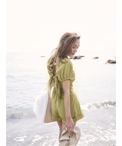 To the sea（トゥーザシー）の「フロントリボン2WAYショートトップス（シャツ/ブラウス・レディース・ベージュ/アイボリー/グリーン系その他・FREE）」の18枚目の写真