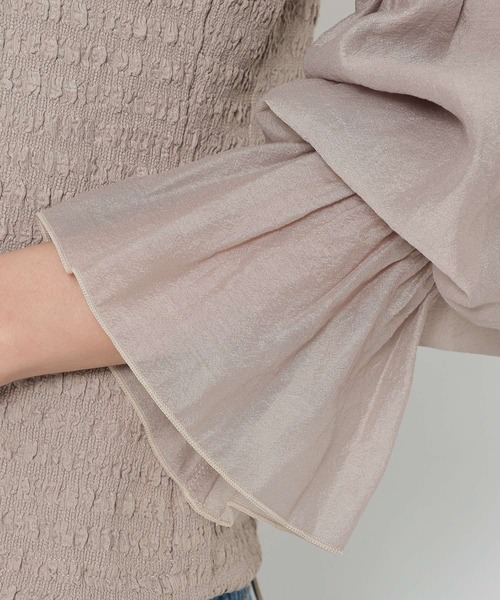 mysty woman（ミスティウーマン）の「シアキャンディスリーブ2WAYプルオーバー 218378（シャツ/ブラウス・レディース・オフホワイト/ブラック/ベージュ・FREE）」の17枚目の写真