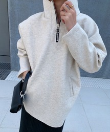 フェイクウールルーズシルエットパーカー