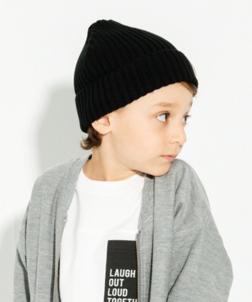 BRANSHES（ブランシェス）の「シンプルニット帽（ニットキャップ/ビーニー・キッズ・ブラック/グレー/レッド/ブルー/マスタード・S/L/M）」の6枚目の写真