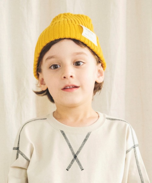 BRANSHES（ブランシェス）の「シンプルニット帽（ニットキャップ/ビーニー・キッズ・ブラック/グレー/レッド/ブルー/マスタード・S/L/M）」の12枚目の写真