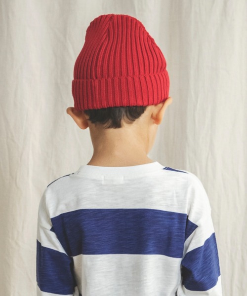 BRANSHES（ブランシェス）の「シンプルニット帽（ニットキャップ/ビーニー・キッズ・ブラック/グレー/レッド/ブルー/マスタード・S/L/M）」の8枚目の写真