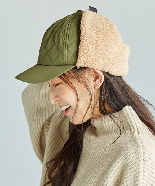 14+（イチヨンプラス）の「キルティングボアキャップ（キャップ・レディース・ベージュ/オリーブ/ブラック・FREE）」の18枚目の写真