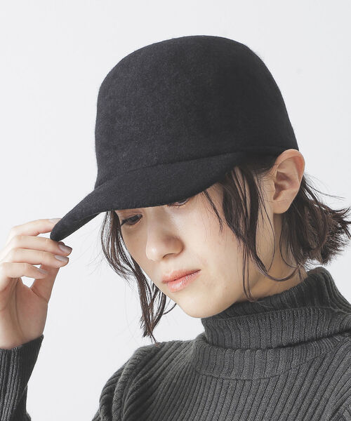 BEAMS LIGHTS(ビームスライツ)の「BEAMS LIGHTS / ウール キャップ(キャップ・レディース・ブラック/ベージュ/ネイビー・ONE SIZE)」の2枚目の写真