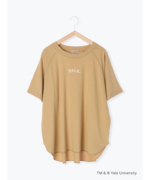 Samansa Mos2（サマンサ モスモス）の「【YALE UNIV．】ミニロゴ刺繍Tシャツ（Tシャツ/カットソー・レディース・ネイビー/カーキ/イエロー/キナリ・ﾌﾘ-）」の4枚目の写真
