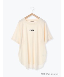 Samansa Mos2 | 【YALE UNIV.】ミニロゴ刺繍Tシャツ(Tシャツ/カットソー)