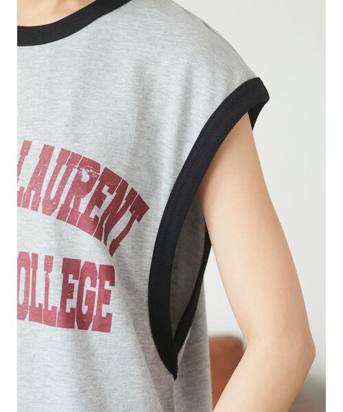 SEVENDAYS=SUNDAY（セブンデイズサンデイ）の「ミニ裏毛カレッジプリントベスト　＊（ベスト・レディース・アイボリー/モカ/グレー系その他・MEDIUM/LARGE）」の21枚目の写真