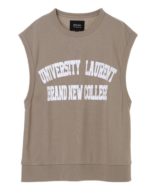 SEVENDAYS=SUNDAY（セブンデイズサンデイ）の「ミニ裏毛カレッジプリントベスト　＊（ベスト・レディース・アイボリー/モカ/グレー系その他・MEDIUM/LARGE）」の3枚目の写真