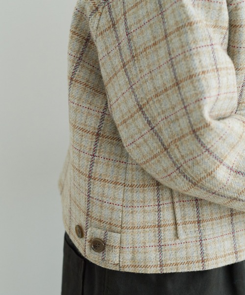 chambre de charme(シャンブルドゥシャーム)の「cdc リサイクルウール先染め ショートブルゾン(ブルゾン・レディース・クリーム/チョコ・FREE)」の19枚目の写真