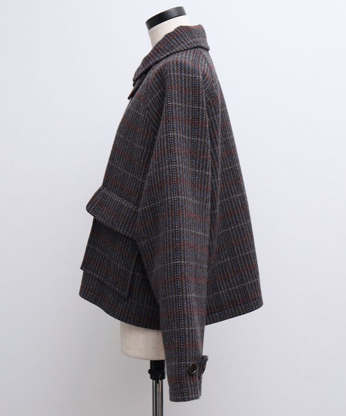 chambre de charme(シャンブルドゥシャーム)の「cdc リサイクルウール先染め ショートブルゾン(ブルゾン・レディース・クリーム/チョコ・FREE)」の16枚目の写真