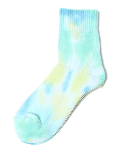 WEGO(ウィゴー)の「WEGO/タイダイパイルソックス(ソックス/靴下・レディース・ライトパープル/イエロー・FREE)」の1枚目の写真