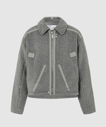 MILITARY STAGGER STRIPE WOOLEN JACKET