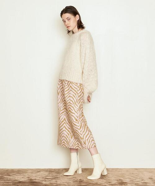 AEWEN MATOPH(イウエン マトフ)の「<AEWEN MATOPH(イウエン マトフ)>ゼブラ/ジャカード セミタイトスカート(スカート・レディース・ベージュ・36/34/38)」の9枚目の写真