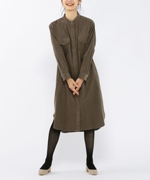 Petit Honfleur | 細コールシャツワンピース(シャツワンピース)