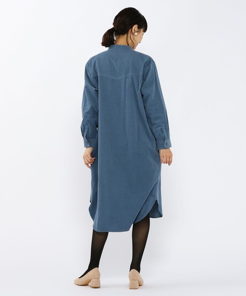 Petit Honfleur（プチオンフルール）の「細コールシャツワンピース（シャツワンピース・レディース・グレー/ブルー・9号/11号/13号）」の6枚目の写真