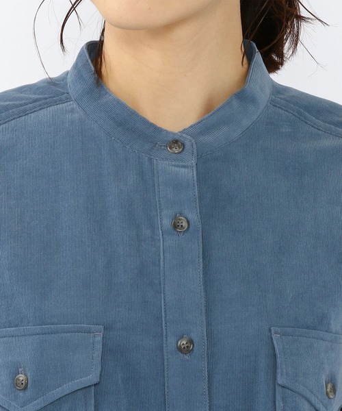 Petit Honfleur（プチオンフルール）の「細コールシャツワンピース（シャツワンピース・レディース・グレー/ブルー・9号/11号/13号）」の10枚目の写真