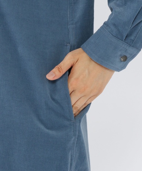 Petit Honfleur（プチオンフルール）の「細コールシャツワンピース（シャツワンピース・レディース・グレー/ブルー・9号/11号/13号）」の5枚目の写真