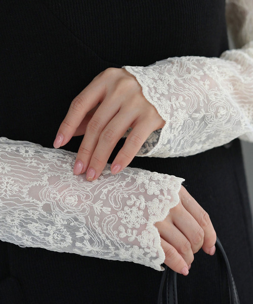 cawaii（カワイイ）の「上手く肌を隠したい日の総レースインナーハイネックトップス（Tシャツ/カットソー・レディース・アイボリー・FREE）」の4枚目の写真