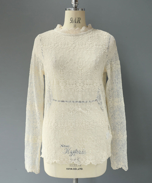 cawaii（カワイイ）の「上手く肌を隠したい日の総レースインナーハイネックトップス（Tシャツ/カットソー・レディース・アイボリー・FREE）」の11枚目の写真