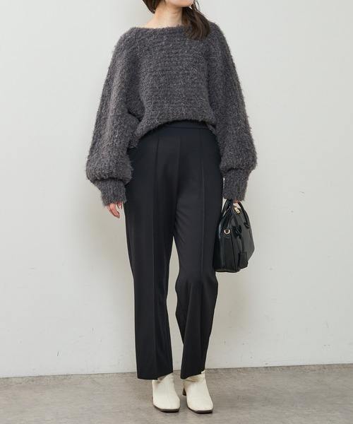 natural couture（ナチュラルクチュール）の「長さ変えれるきれいめカットパンツ（その他パンツ・レディース・ブラック/ベージュ/グリーン/ブラウン・FREE）」の2枚目の写真