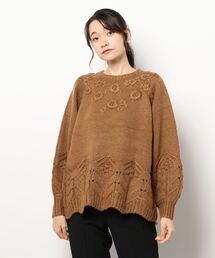 Samansa Mos2 | 刺繍ニット(ニット/セーター)