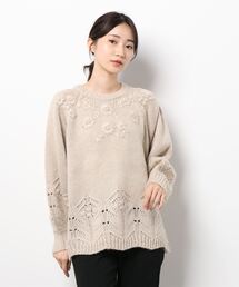 Samansa Mos2 | 刺繍ニット(ニット/セーター)
