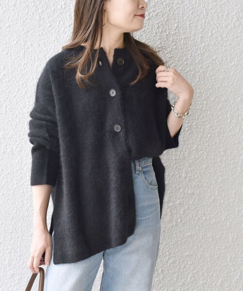 SHIPS（シップス）の「〈手洗い可能〉へアリークルーネックカーディガン◆（カーディガン/ボレロ・レディース・ブラック/ベージュ/ラベンダー・ONE SIZE）」の15枚目の写真