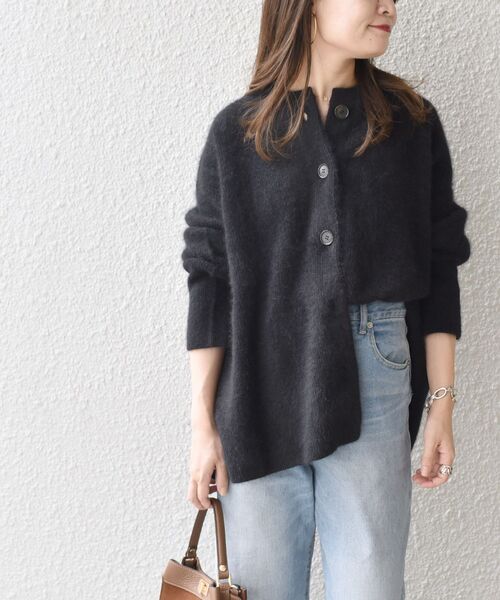 SHIPS（シップス）の「〈手洗い可能〉へアリークルーネックカーディガン◆（カーディガン/ボレロ・レディース・ブラック/ベージュ/ラベンダー・ONE SIZE）」の16枚目の写真