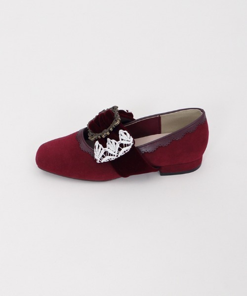 axes femme（アクシーズファム）の「ベロアリボンバレエシューズ（バレエシューズ・レディース・ワイン/ブラック・MEDIUM/LARGE）」の3枚目の写真