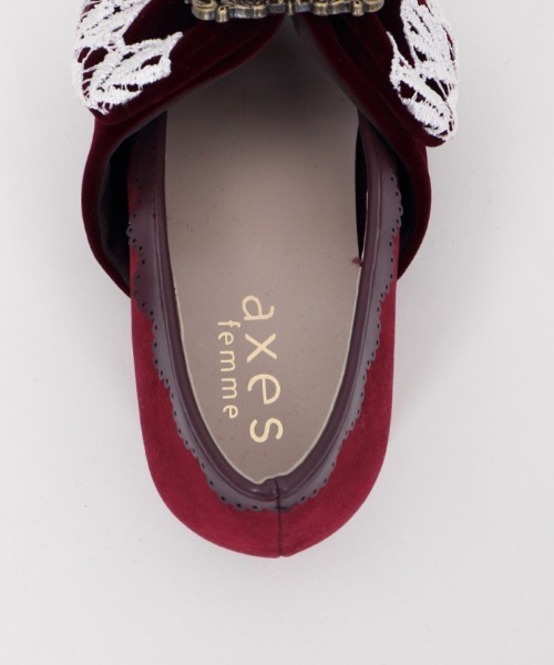 axes femme（アクシーズファム）の「ベロアリボンバレエシューズ（バレエシューズ・レディース・ワイン/ブラック・MEDIUM/LARGE）」の7枚目の写真