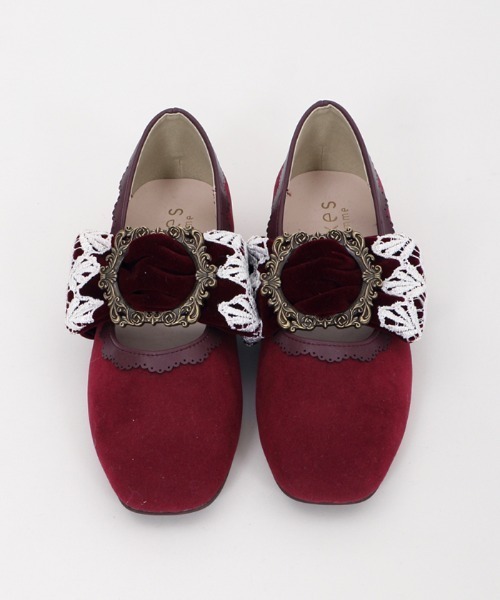 axes femme（アクシーズファム）の「ベロアリボンバレエシューズ（バレエシューズ・レディース・ワイン/ブラック・MEDIUM/LARGE）」の11枚目の写真