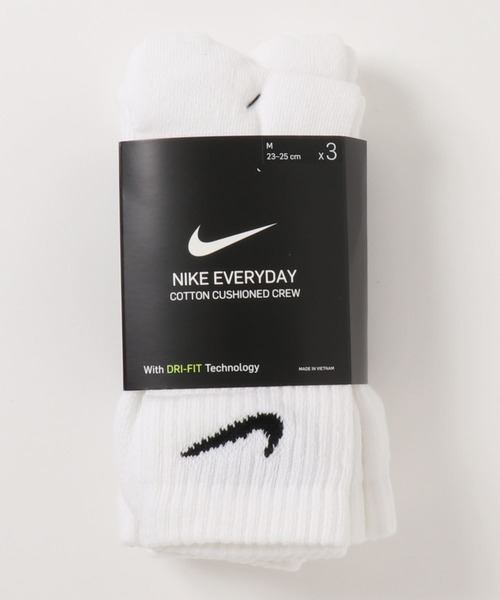 NIKE(ナイキ)の「NIKE/ナイキ 3Pエブリデイクッションクルーソックス(ソックス/靴下・レディース・ホワイト/ブラック・23/21)」の9枚目の写真