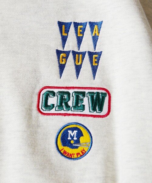 FREAK'S STORE（フリークスストア）の「WEB限定 ビッグシルエット バック刺繍 ランダムワッペンデザイン クルーネック リンガースウェット（スウェット・メンズ・ホワイト/ブラック/ダークグリーン/グレー・SMALL/MEDIUM/LARGE）」の8枚目の写真