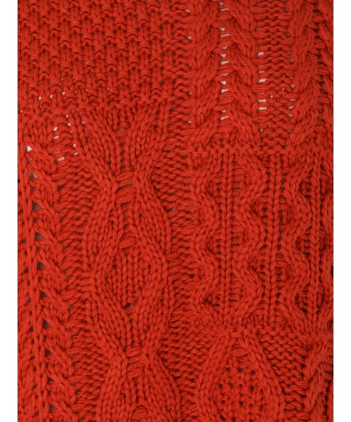 Ungrid（アングリッド）の「【WEB限定】パッチワークケーブルニット（ニット/セーター・レディース・アイボリー/モカ/オレンジ/ミント/ブラック・FREE）」の21枚目の写真