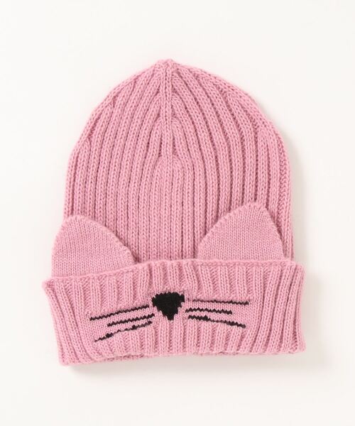 BENETTON (UNITED COLORS OF BENETTON)（ベネトンユナイテッドカラーズオブベネトン）の「キッズウール混キュートアニマルニット帽・ワッチキャップB（ニットキャップ/ビーニー・キッズ・グレー/ピンク/レッド/オフホワイト・98/74/68）」の8枚目の写真