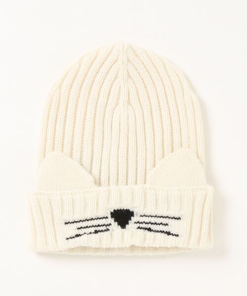 BENETTON (UNITED COLORS OF BENETTON)（ベネトンユナイテッドカラーズオブベネトン）の「キッズウール混キュートアニマルニット帽・ワッチキャップB（ニットキャップ/ビーニー・キッズ・グレー/ピンク/レッド/オフホワイト・98/74/68）」の9枚目の写真