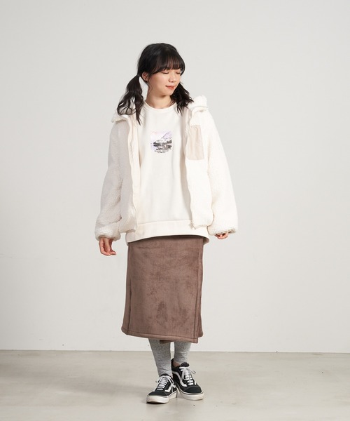 OUTDOOR PRODUCTS APPAREL(アウトドアプロダクツアパレル)の「上下セット対応可能 カットコール裏ボアボンディング巻きスカート(スカート・レディース・ライトグレー/ベージュ/ブラウン・MEDIUM/LARGE)」の11枚目の写真