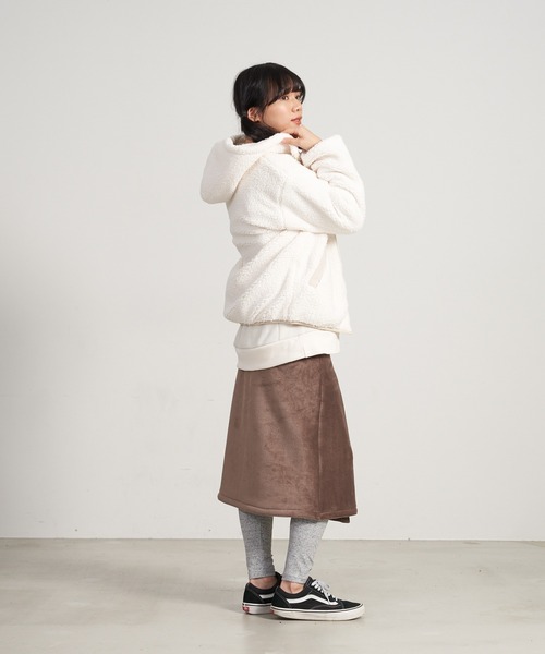 OUTDOOR PRODUCTS APPAREL(アウトドアプロダクツアパレル)の「上下セット対応可能 カットコール裏ボアボンディング巻きスカート(スカート・レディース・ライトグレー/ベージュ/ブラウン・MEDIUM/LARGE)」の16枚目の写真