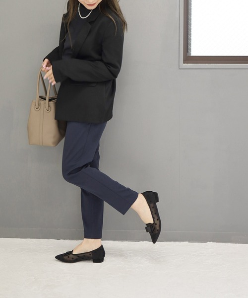 SESTO(セスト)の「ドットチュールのリボン付きローヒールパンプス(パンプス・レディース・ブラック・24.5cm/23.0cm/24.0cm/23.5cm/25.0cm/22.5cm)」の22枚目の写真