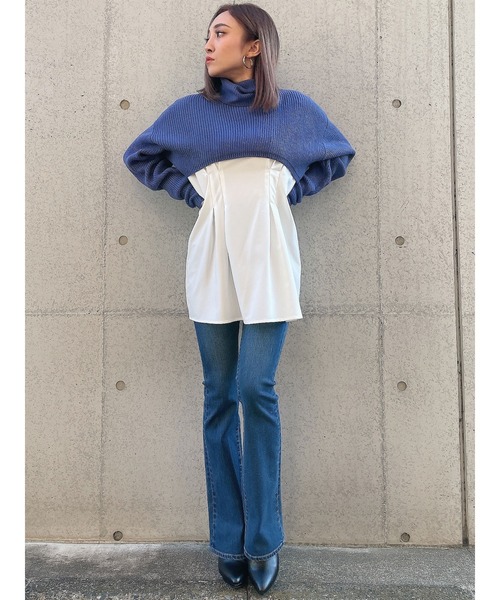 DURAS(デュラス)の「ハイウエスト美脚裾フレアパンツ(その他パンツ・レディース・インディゴブルー/ダークインディゴブルー・SMALL/MEDIUM)」の19枚目の写真