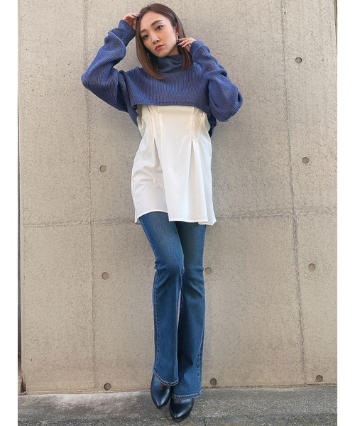 DURAS(デュラス)の「ハイウエスト美脚裾フレアパンツ(その他パンツ・レディース・インディゴブルー/ダークインディゴブルー・SMALL/MEDIUM)」の17枚目の写真