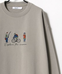 Life Style ワンポイント刺繍 ビッグシルエット スウェット トレーナー