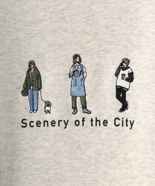 Lazar(ラザル)の「Life Style ワンポイント刺繍 ビッグシルエット スウェット トレーナー(スウェット・メンズ・サックスブルー/グリーン/オートミール/グレイッシュベージュ/ベージュ系その他/スミクロ・M/L)」の21枚目の写真
