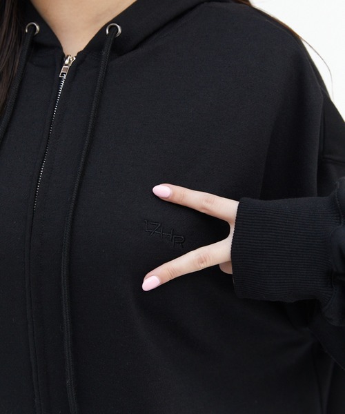 17HR(セブンティーンアワーズ)の「ロゴジップパーカー【セットアップ可】(パーカー・レディース・ライトグレー/ブラック・FREE)」の9枚目の写真
