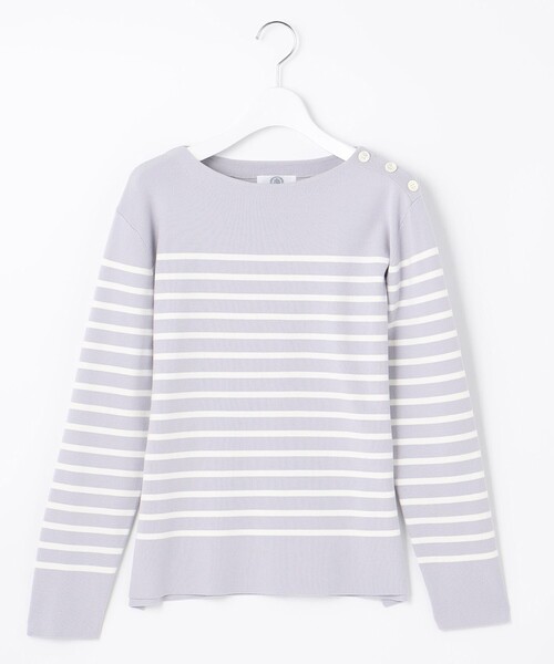 J.PRESS(ジェイプレス)の「【洗える】KATE パネルボーダー ボートネック ニット(ニット/セーター・レディース・ホワイト系1/ネイビー系1/ふじ色系1・MEDIUM/LARGE)」の22枚目の写真