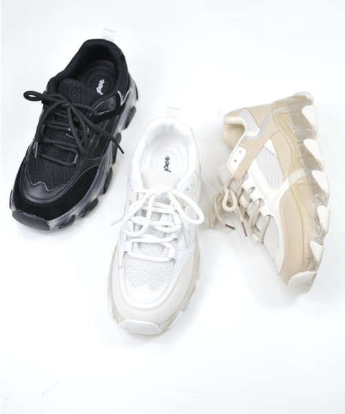 Zipper(ジッパー)の「【Zipper】<2022SS>韓国風 ダッドスニーカー(スニーカー・レディース・ベージュ/ホワイト/ブラック・LL/L/S/M)」の3枚目の写真