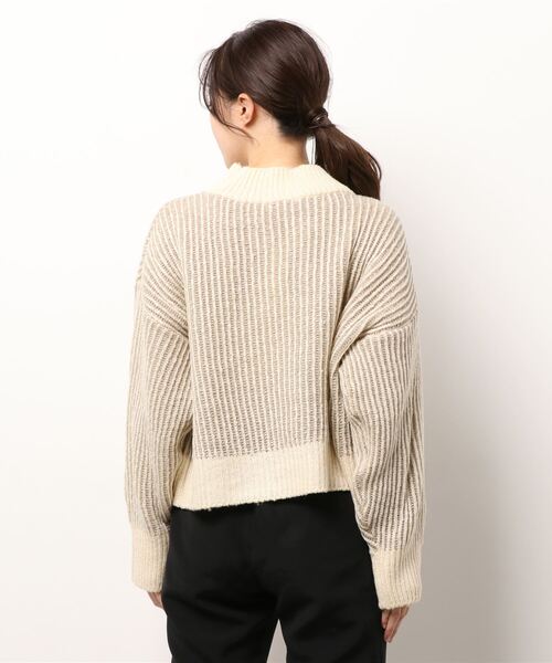 ehka sopo（エヘカソポ）の「ストライプ柄ニット（ニット/セーター・レディース・ブラック/ベージュ/サックスブルー/オレンジ・ﾌﾘ-）」の5枚目の写真